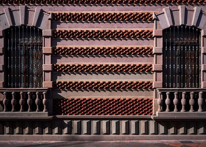 Symmetrical Colonial Architecture Facade