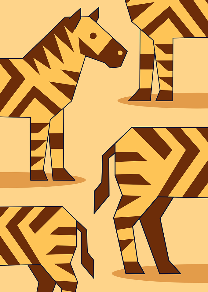 Geometric Zebra Pattern Illustration