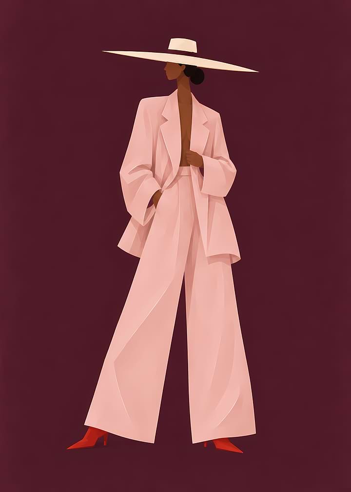 Elegant Woman in Pink Suit