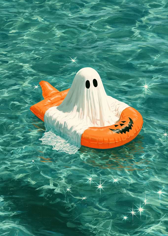 Ghost on a Pumpkin Pool Float