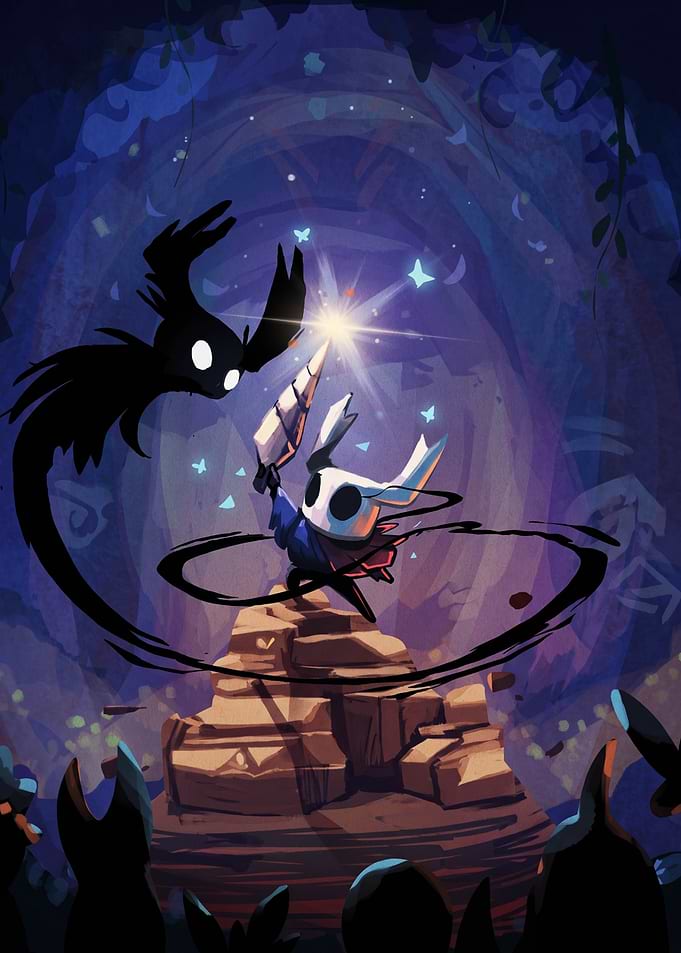 Hollow Knight Battle Scene Illustration