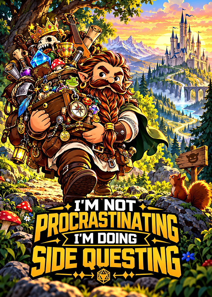 Dwarf Adventurer Side Questing Poster