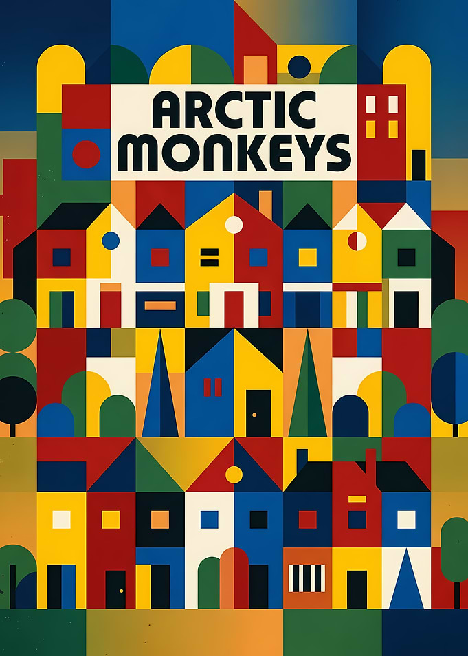 Arctic Monkeys Geometric Cityscape Poster