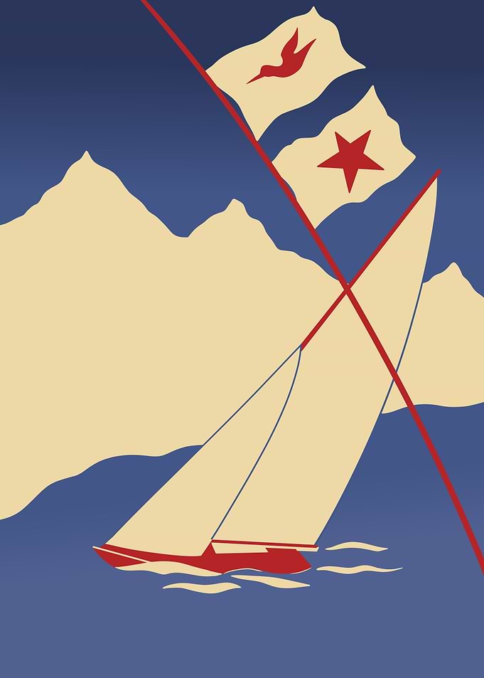 Minimalist Vintage Sailing Poster