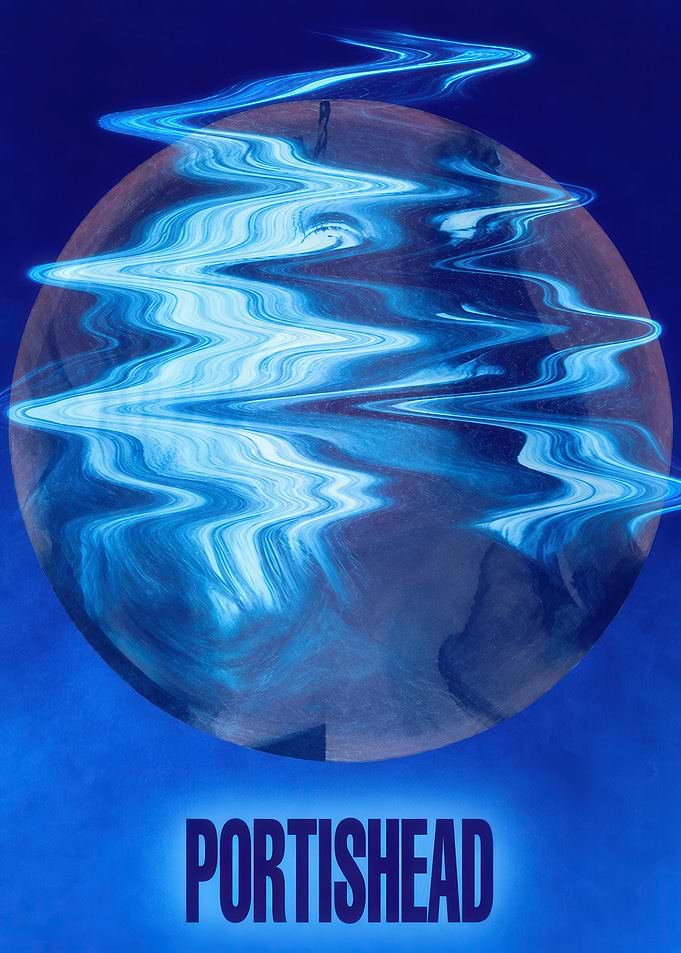 Portishead Abstract Blue Planet Poster