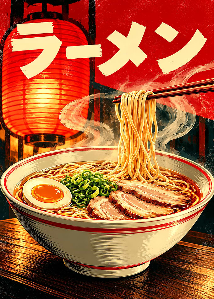 Steaming Bowl of Japanese Ramen