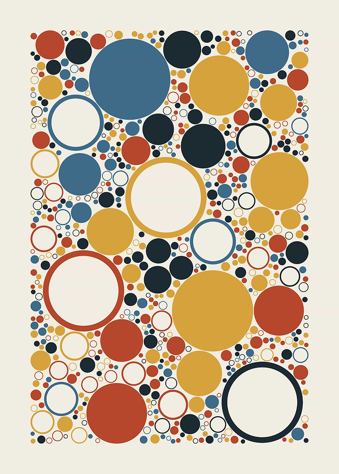 Rust and Slate Blue Circles