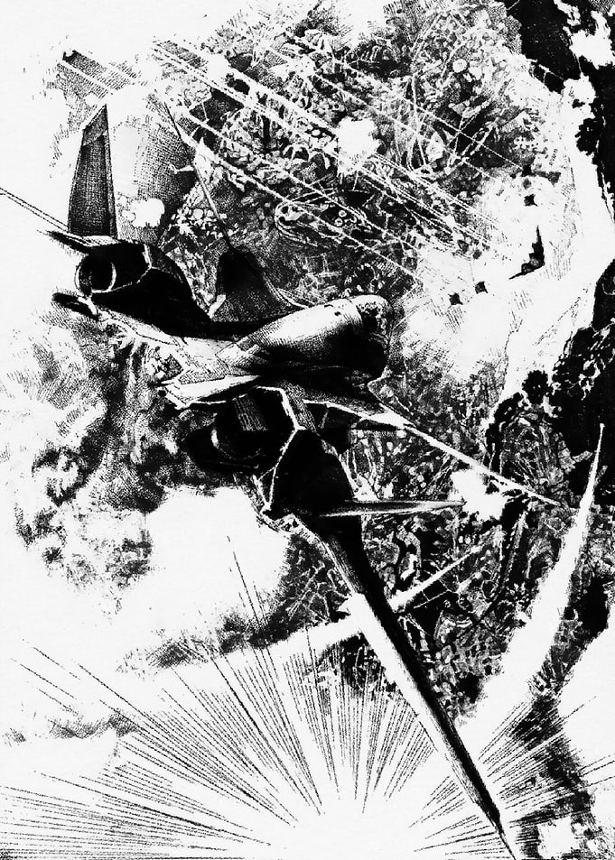 F-14 Tomcat Aerial Combat Illustration