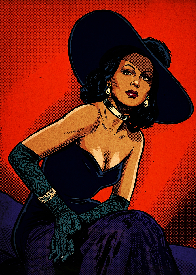 Vintage Noir Femme Fatale Illustration