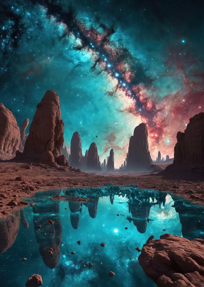 Alien Landscape with Reflective Pool