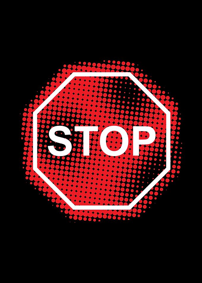 Halftone Red Stop Sign Graphic