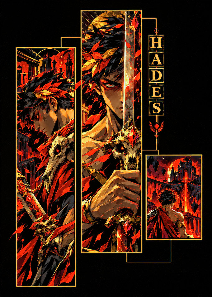 Hades Game Zagreus Triptych Poster