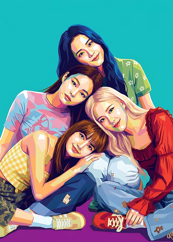 BLACKPINK Members Vector Art Illustration