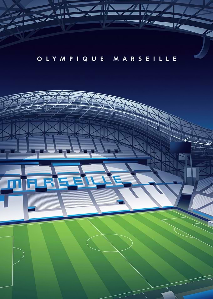 Olympique Marseille Stadium Poster
