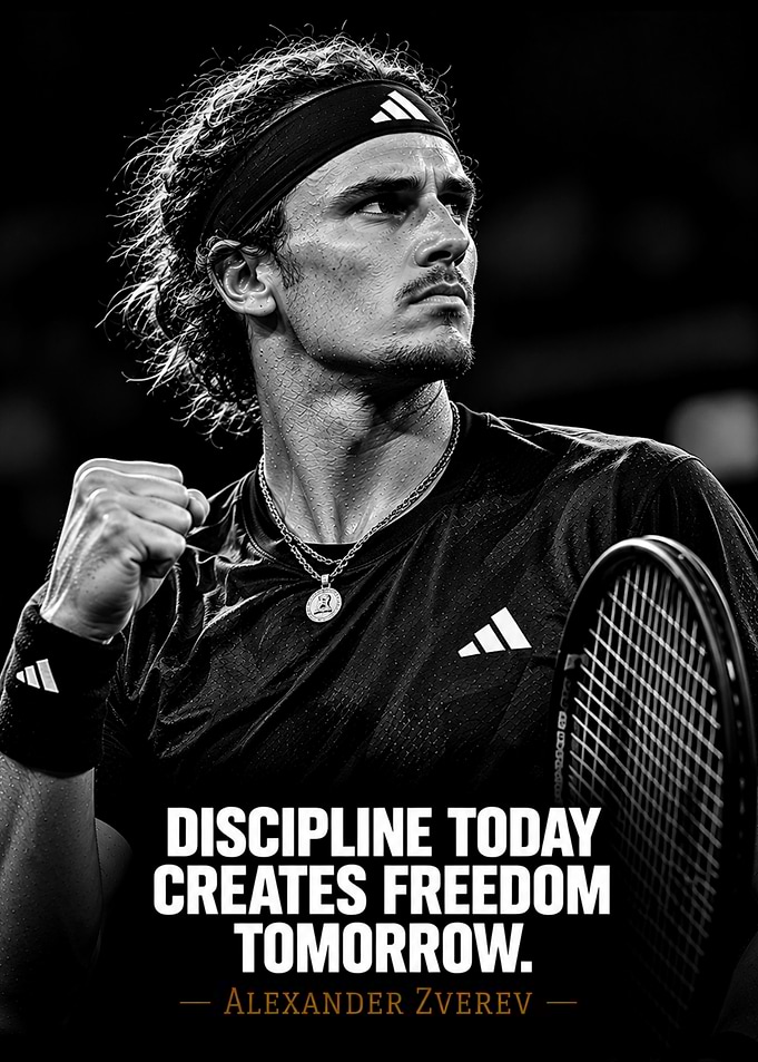 Alexander Zverev Inspirational Tennis Poster