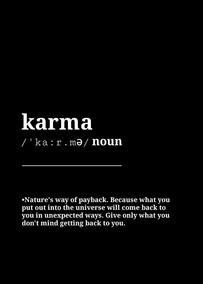 Karma Definition Minimalist Poster
