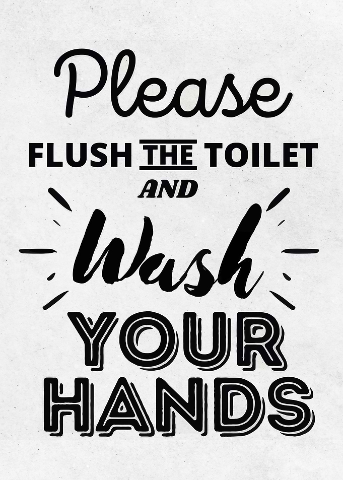 Bathroom Hygiene Sign Wall Art