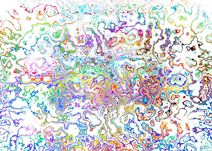 Chromatic Glitch Topography Map