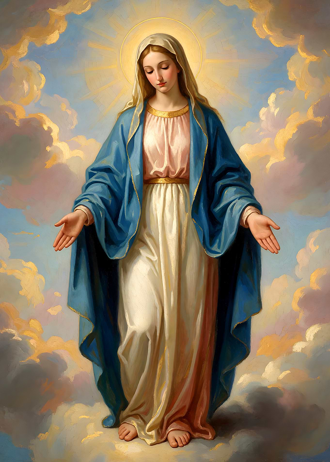 The Virgin Mary in Clouds