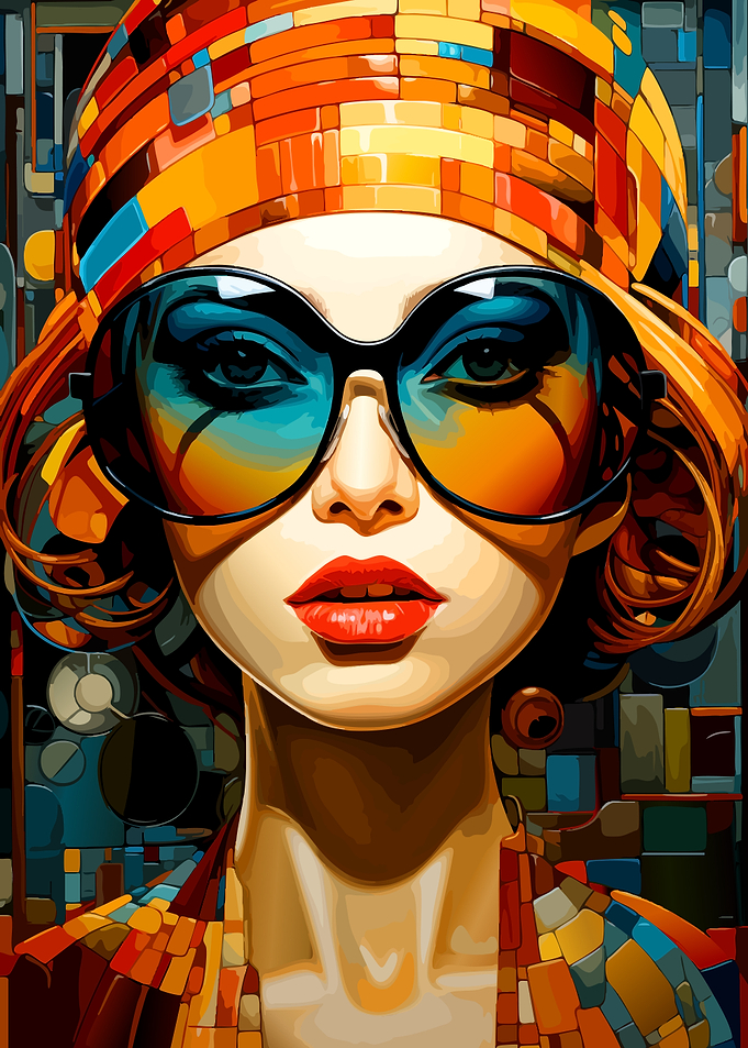 Retro Pop Art Woman Portrait