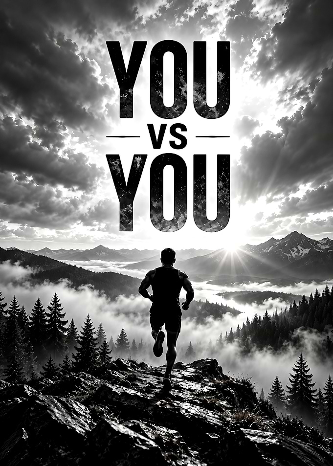 You vs You Motivational Running Poster