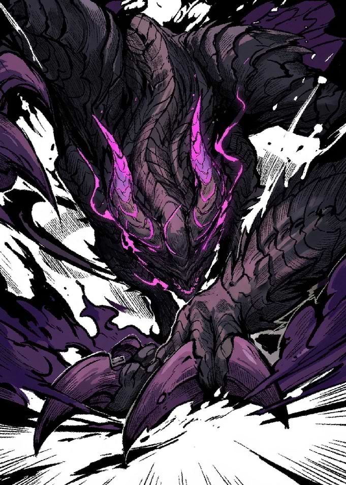 Dark Purple Shadow Dragon Illustration
