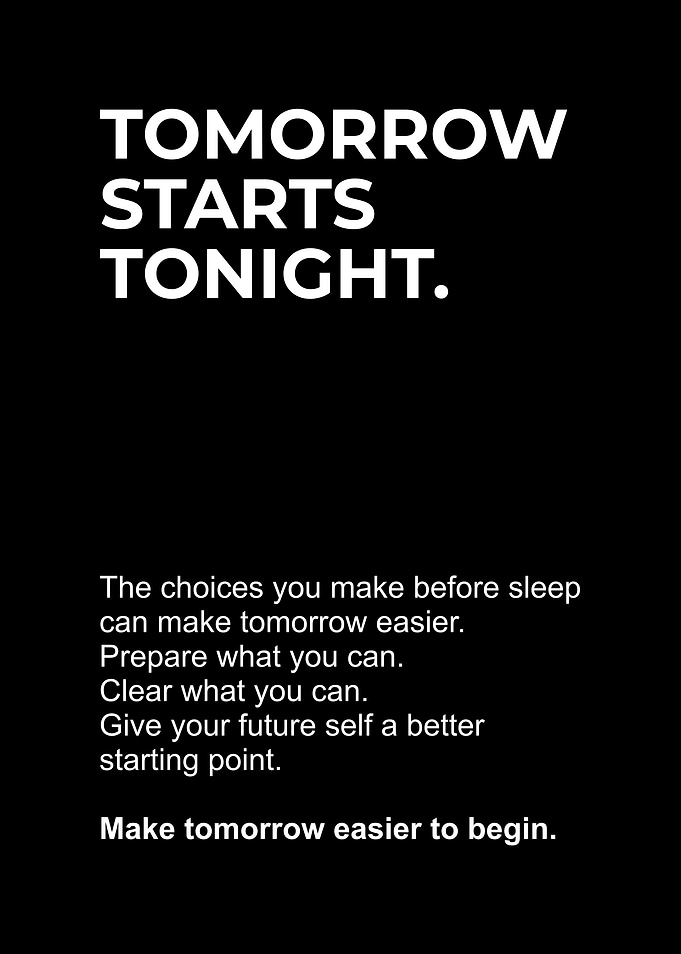 Tomorrow Starts Tonight Inspirational Quote Poster