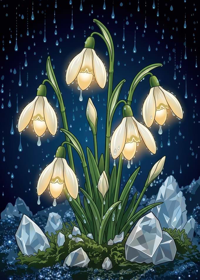 Light Orange Snowdrop Illustration