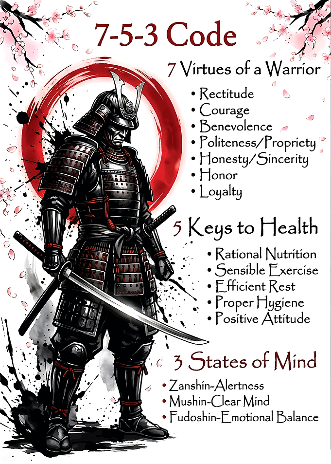 7-5-3 Samurai Code Infographic Poster