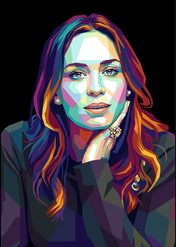 Emily Blunt WPAP Pop Art Portrait