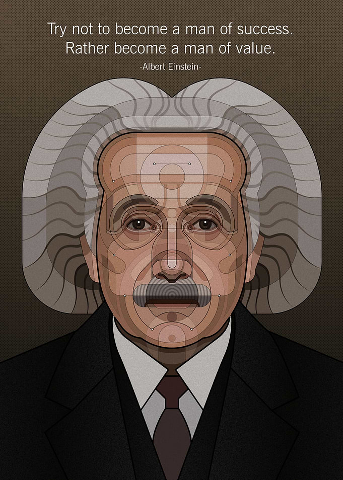 Albert Einstein Inspirational Quote Portrait