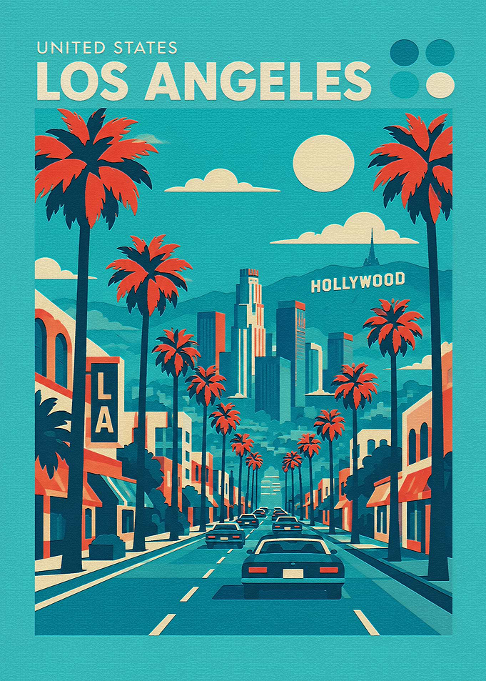 Vintage Los Angeles Travel Poster