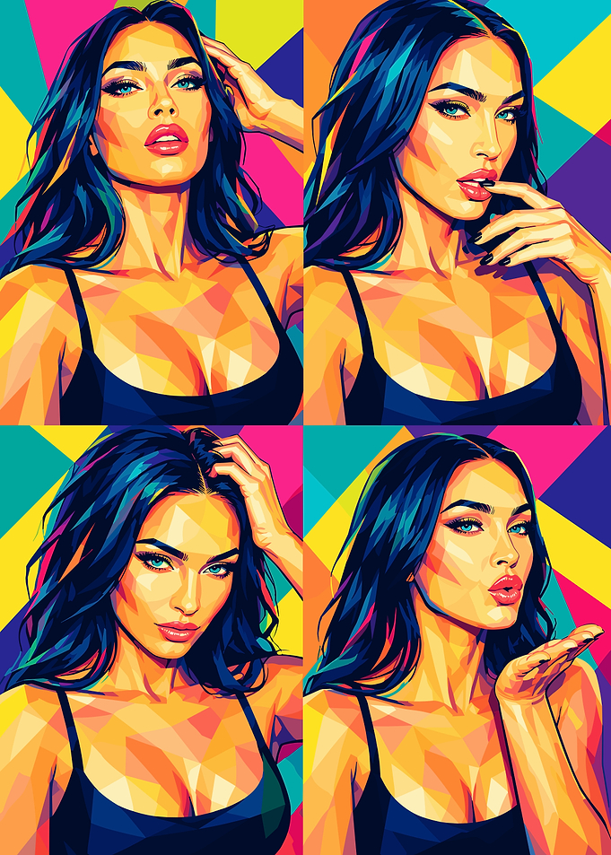 Megan Fox Pop Art Portrait Grid