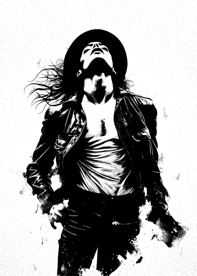 Michael Jackson Black and White Portrait