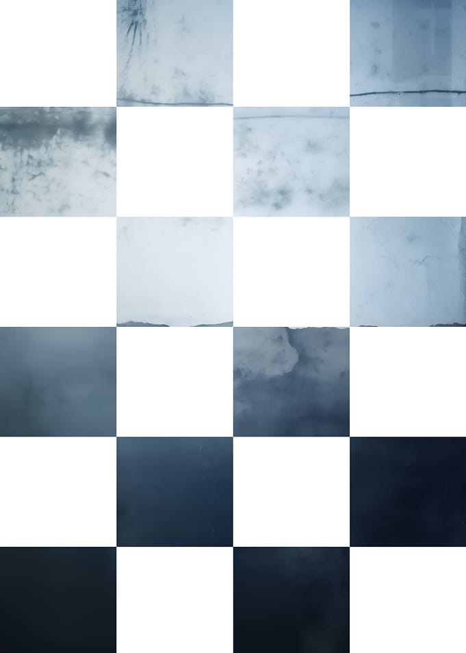 Abstract Blue and White Checkerboard Pattern