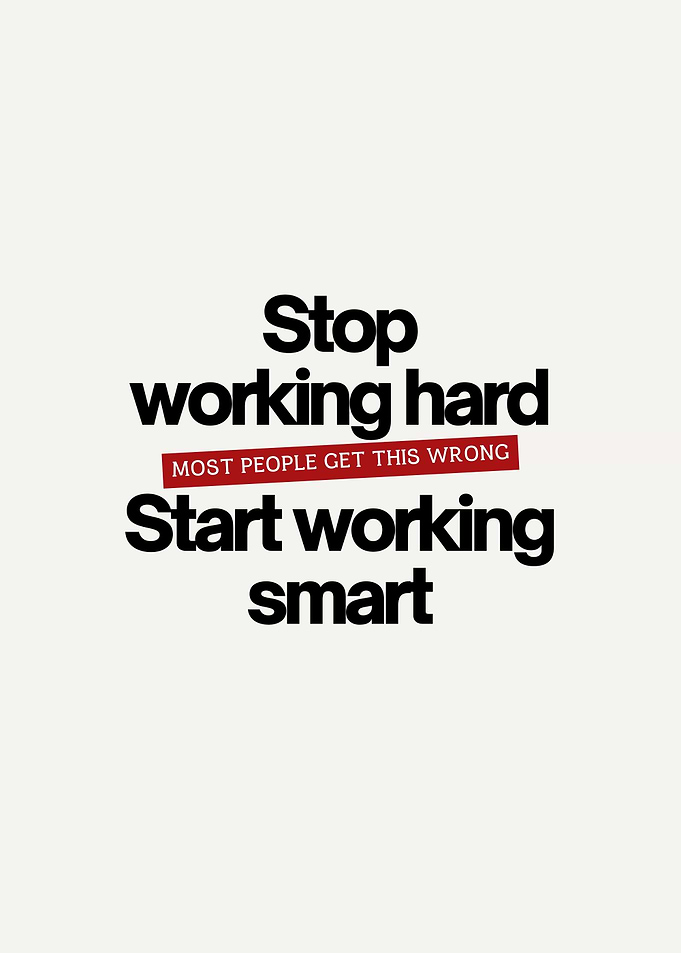 Work Smart Inspirational Quote Poster