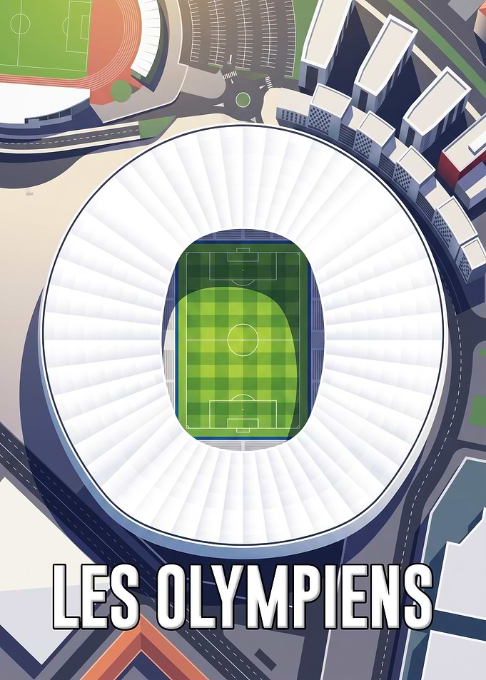 Les Olympiens Stadium Aerial View Poster