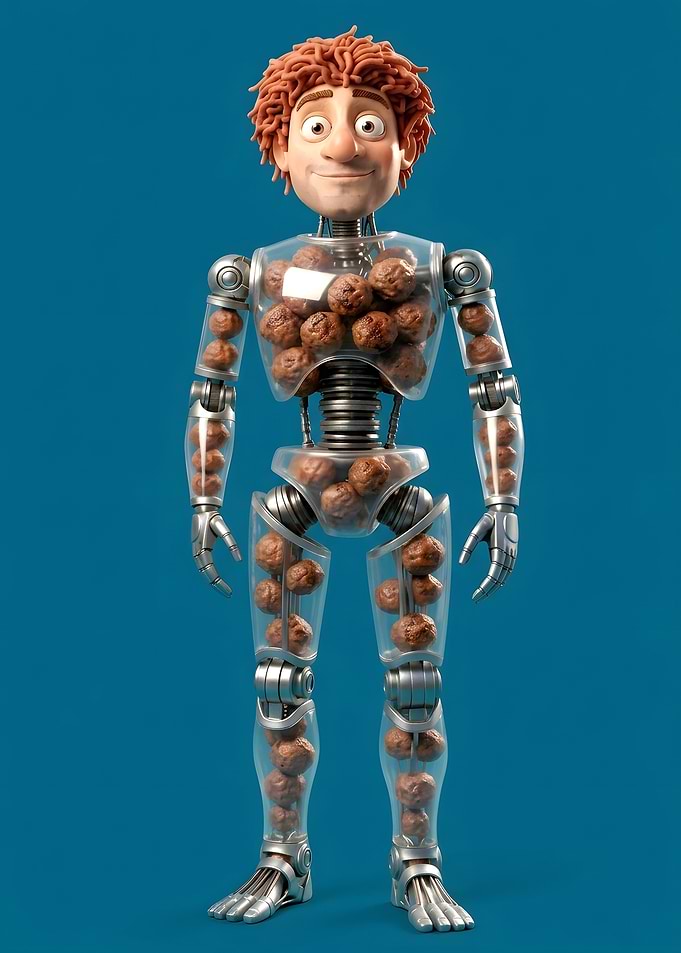 Meatball Robot Character