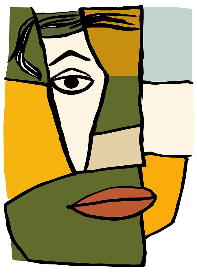 Abstract Cubist Portrait Illustration
