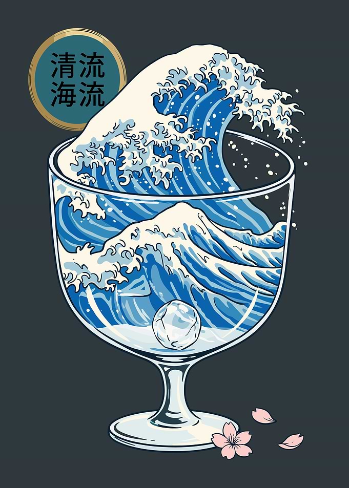 The Great Wave in a Glass