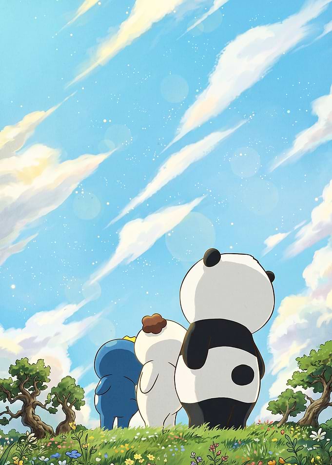 Cute Bears Sky View Anime Poster