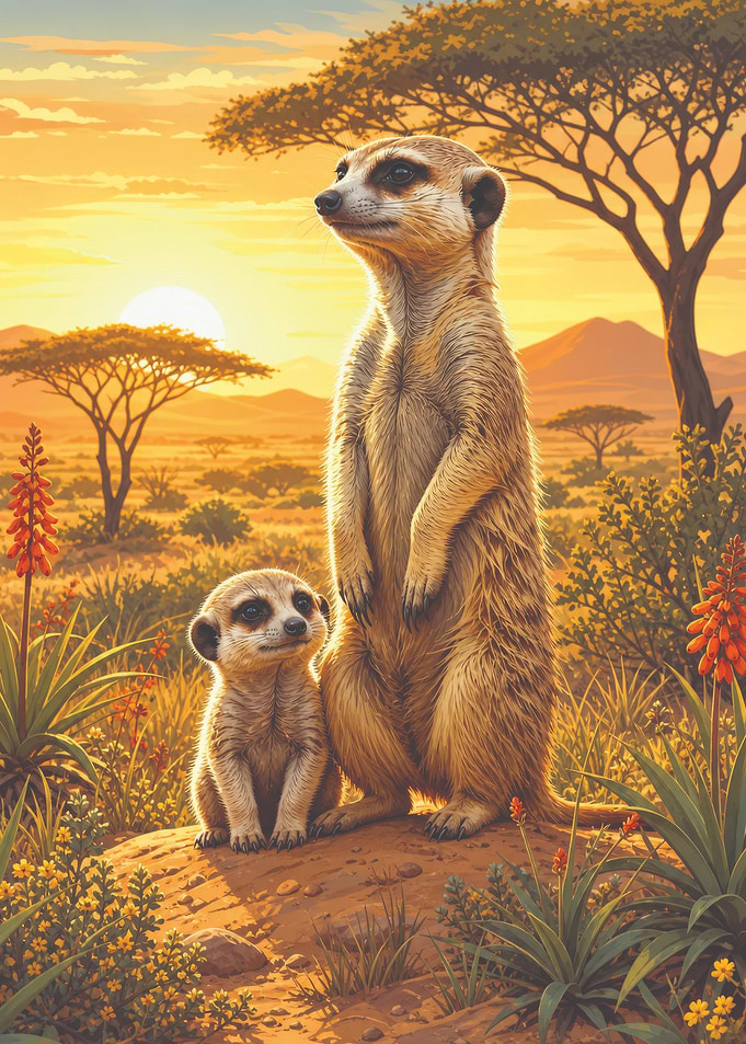 Meerkats in the African Savannah