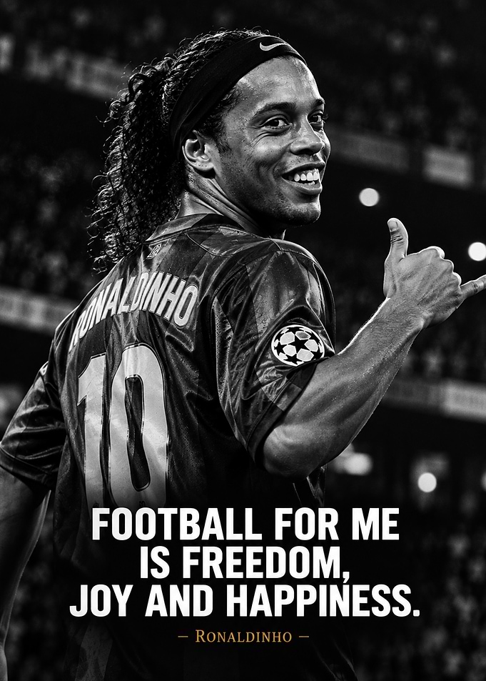 Ronaldinho Inspirational Football Quote Poster