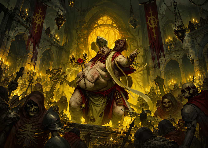 Corrupt Bishop Leading Undead Horde