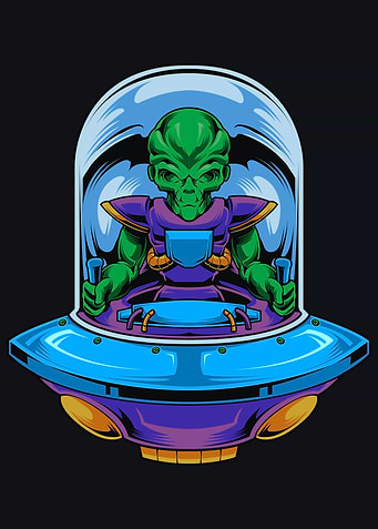 Green Alien Pilot in UFO