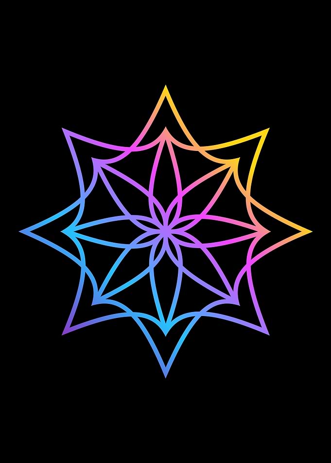 Gradient Geometric Star Mandala