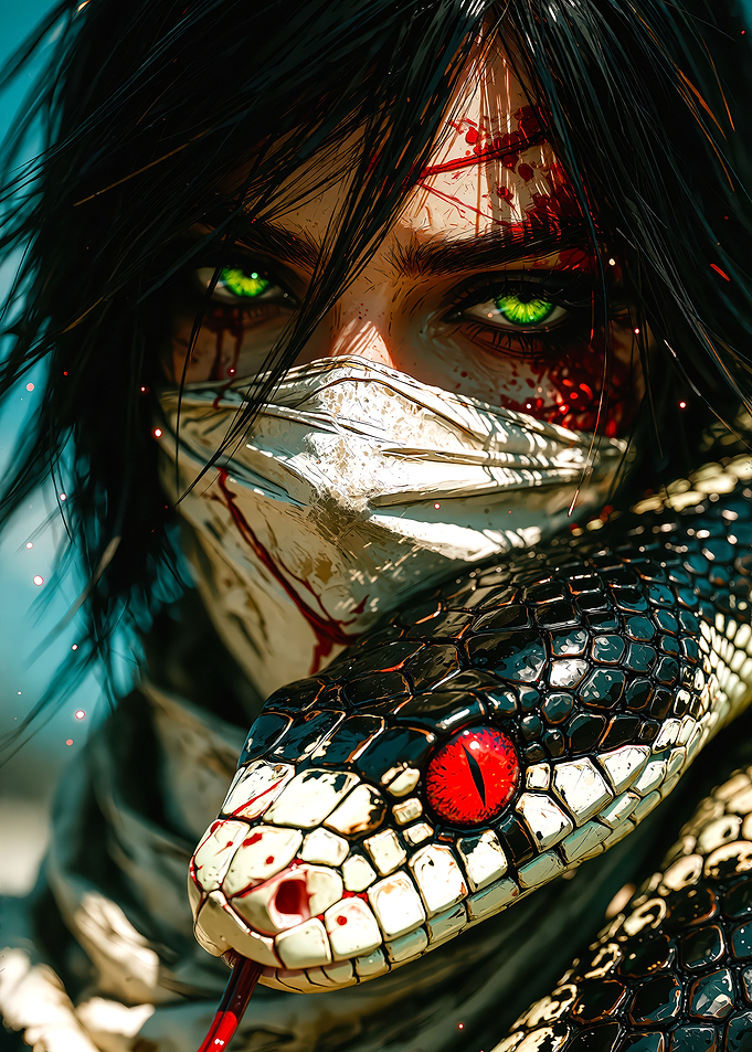 Warrior with Snake and Blood