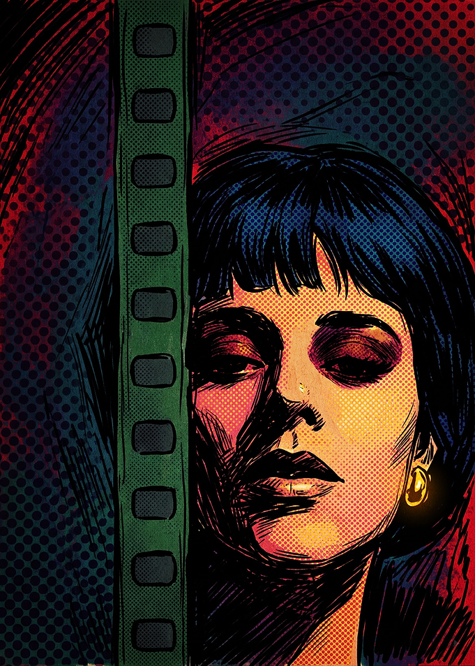 Pop Art Portrait with Film Strip