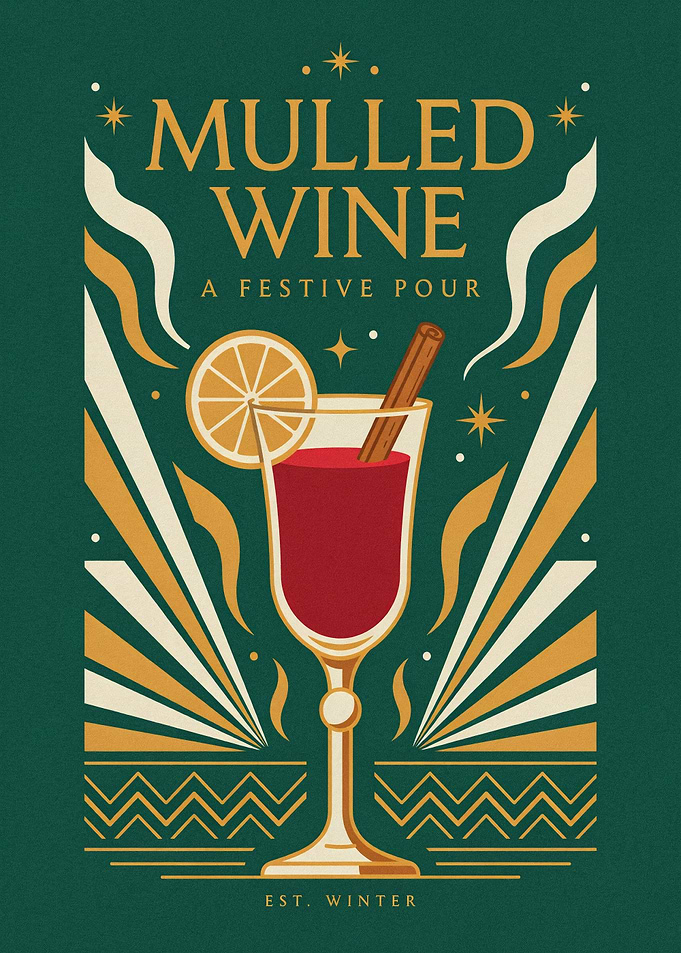 Retro Mulled Wine Art Deco