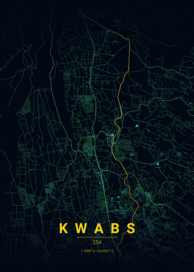Kwabs 254 Minimalist Map Poster
